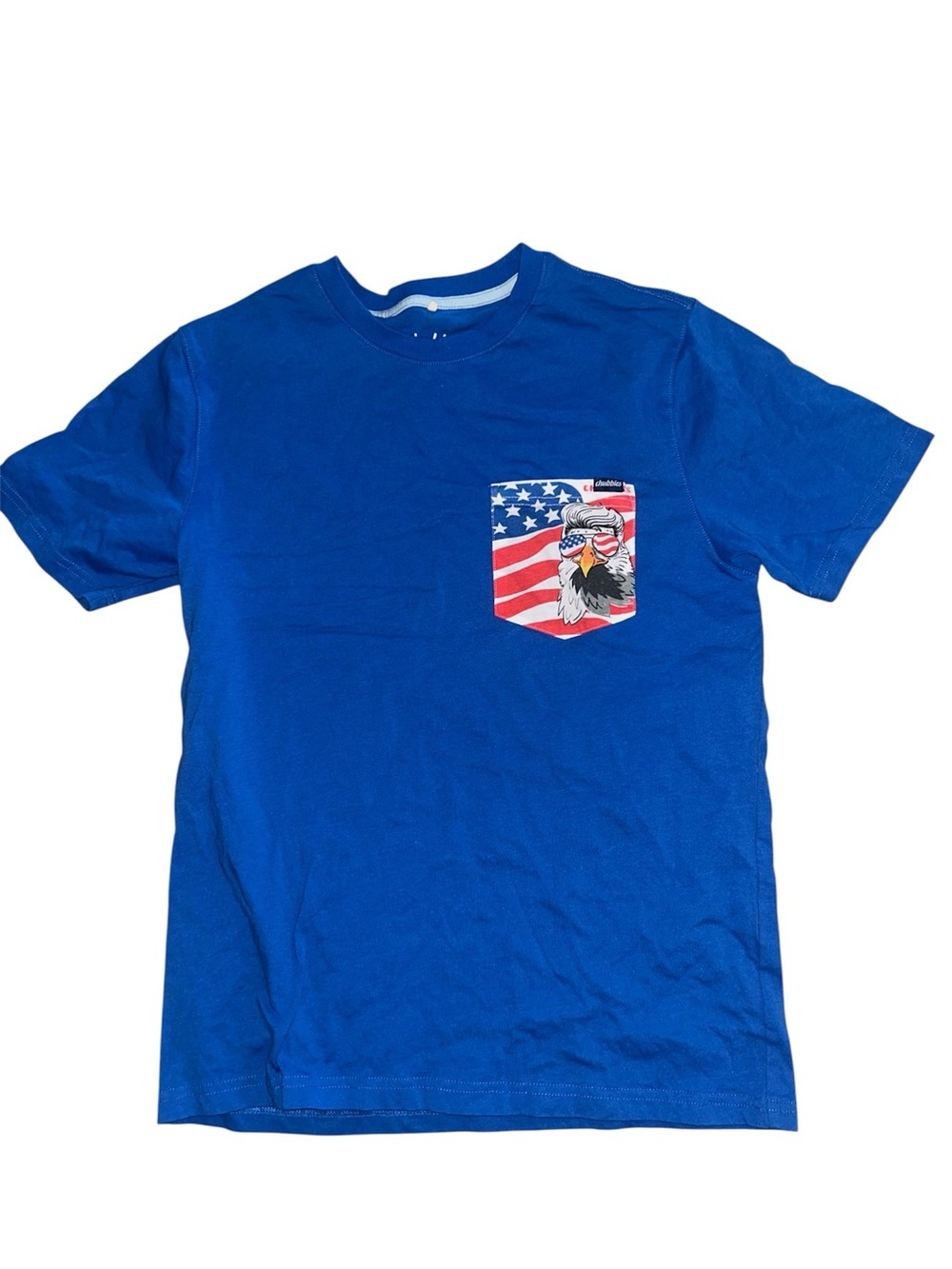 NEW Chubbies Blue Patriotic Eagle On Pocket T Shirt Size S